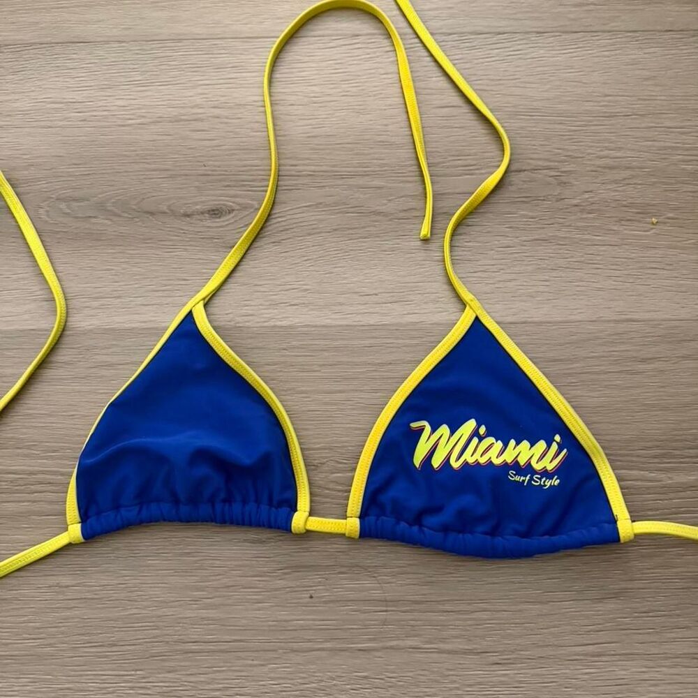 Unbranded Women's Blue and Yellow Bikini-and-tankini-tops